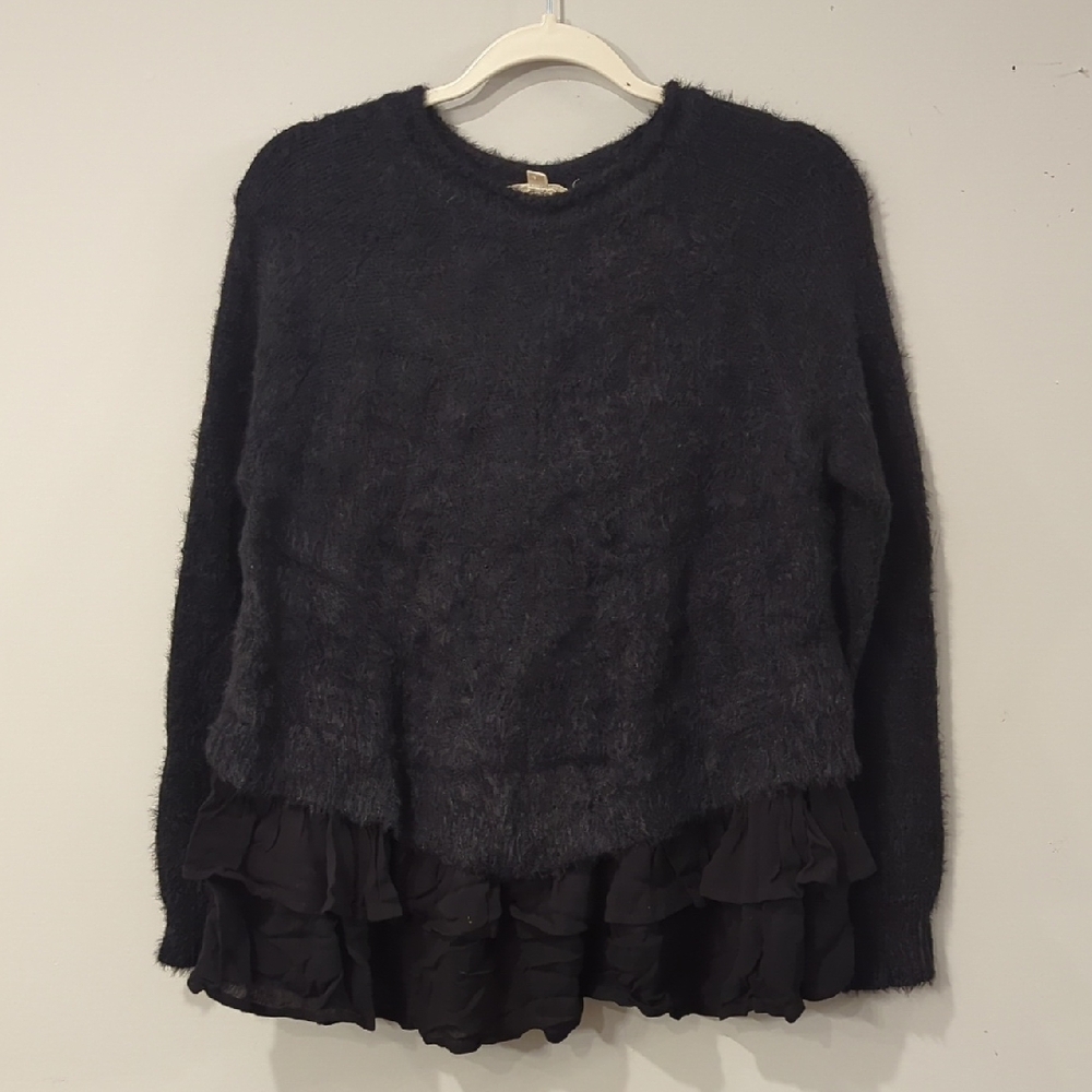 Oddi Anthropologie Fuzzy Sweater‎ Black size S/M